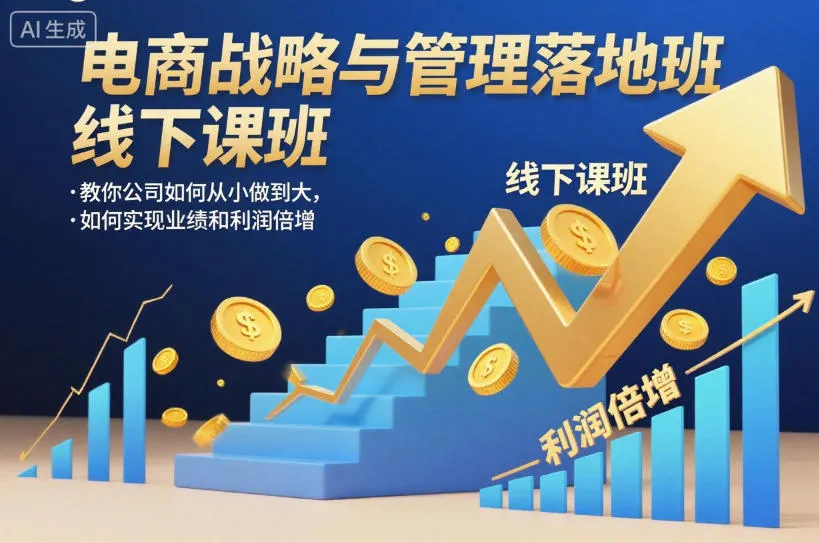 电商战略与管理落地班线下课程：从初创到成长，实现业绩和利润倍增【录音】-网赚项目资源库