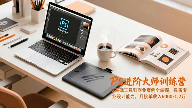 PS进阶大师训练营：掌握基础到商业案例，月收入6000-1.2万-网赚项目资源库