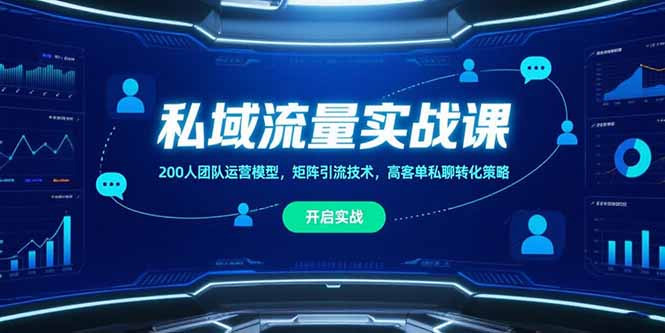 私域流量运营实战课程：200人团队运营模型、矩阵引流技术与高客单私聊转化策略-网赚项目资源库