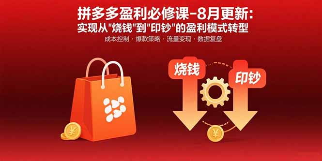 拼多多盈利转型:8月更新,破解运营瓶颈,实现盈利模式转变-网赚项目资源库
