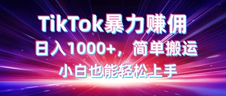 TikTok搬运视频日赚1000+，小白也能轻松上手-网赚项目资源库