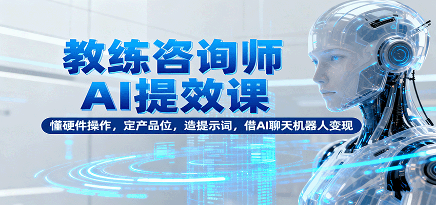 AI教练咨询师提效课：掌握硬件操作，定位产品，生成提示词，利用AI聊天机器人实现变现-网赚项目资源库