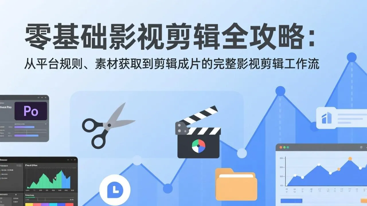 零基础影视剪辑全攻略：掌握平台规则、素材获取及剪辑技巧，打造专业成片-网赚项目资源库