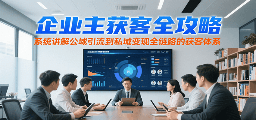 企业主获客全攻略:系统讲解公域引流到私域变现的获客体系-网赚项目资源库