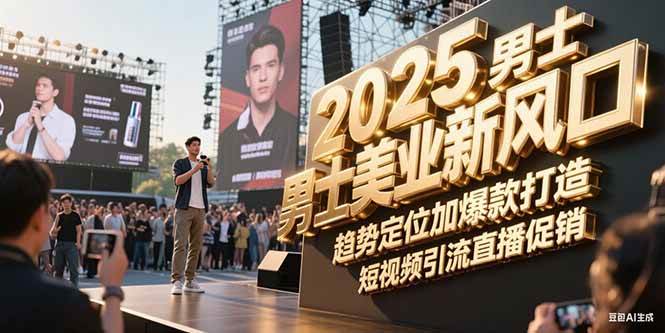 2025男士美业新趋势：短视频引流与直播促销，打造爆款产品-网赚项目资源库