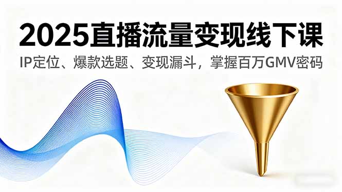2025年直播流量变现线下课程：IP定位、爆款选题与GMV提升策略-网赚项目资源库