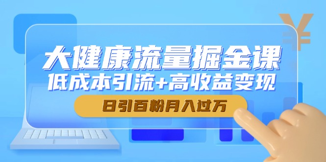 大健康流量掘金课：低成本引流与高收益变现，日引百粉月入过万-网赚项目资源库