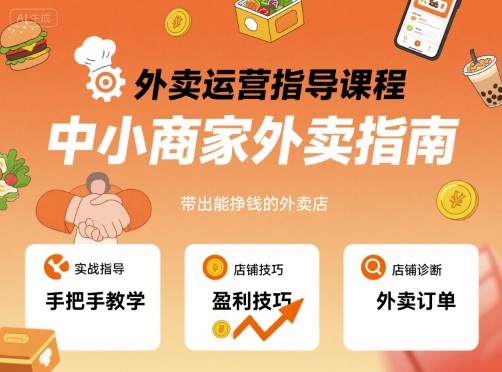 外卖运营指导课程：中小商家外卖指南，手把手教你打造盈利外卖店-网赚项目资源库