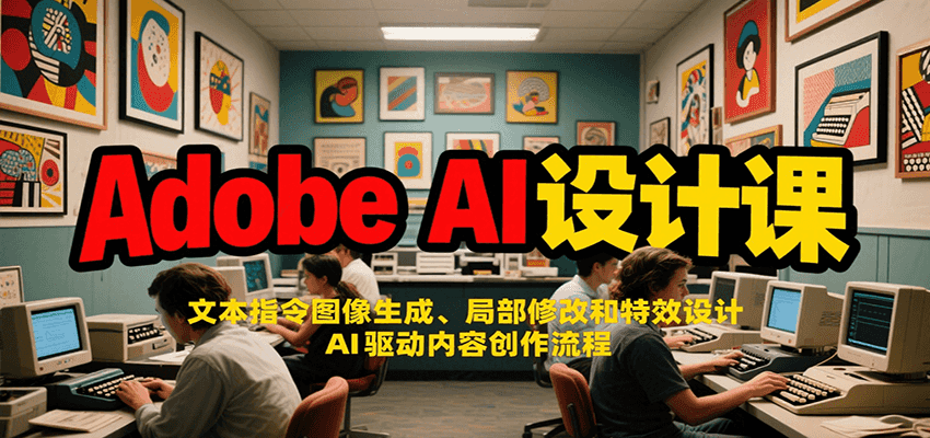 Adobe AI设计课程:文本指令图像生成、局部修改和特效设计,AI驱动内容创作流程-网赚项目资源库