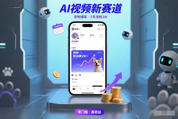 AI视频新机遇：宠物播客仅5天粉丝增长2万，收益可观-网赚项目资源库