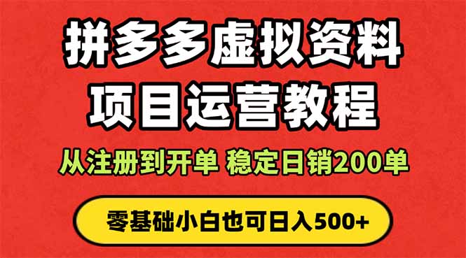 拼多多开店运营课程：蓝海变现策略，零基础小白也能轻松实现睡后收入-网赚项目资源库