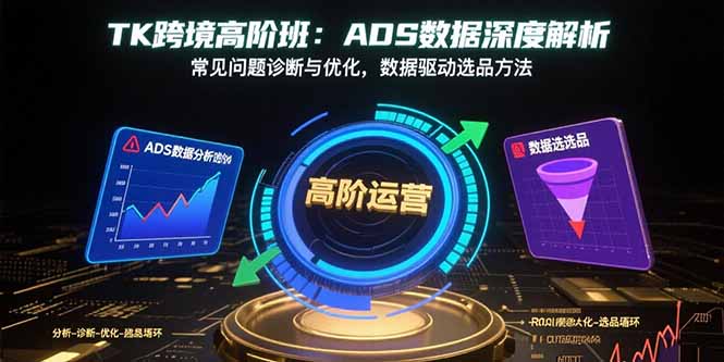 TK跨境高阶班：ADS数据深度解析，常见问题诊断与优化，数据驱动选品方法-网赚项目资源库