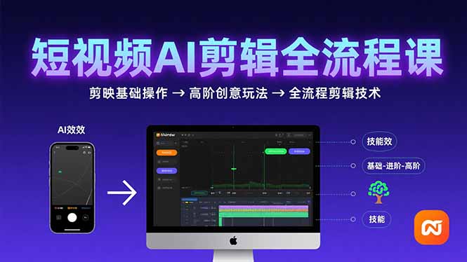 短视频AI剪辑技能教程:从基础到创意全流程剪辑技术-网赚项目资源库