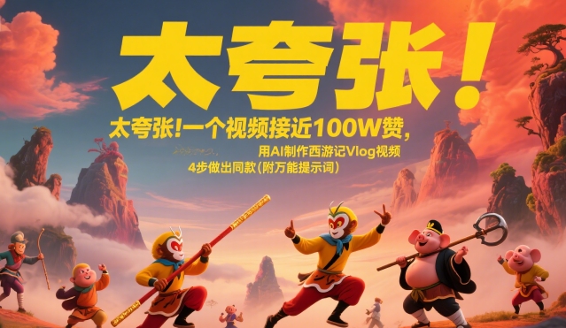 揭秘：用AI制作西游记Vlog视频，接近100W赞的全流程拆解-网赚项目资源库