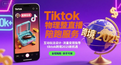 Tiktok物理整蛊直播陪跑服务：2025年跨境TikTok攻略-网赚项目资源库