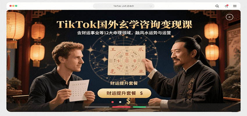 TikTok玄学咨询变现课程：12大命理领域，含财运事业风水运势运营技巧-网赚项目资源库