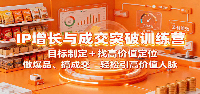 IP增长与成交突破训练营：目标设定、高价值定位、爆款打造与高效人脉拓展-网赚项目资源库
