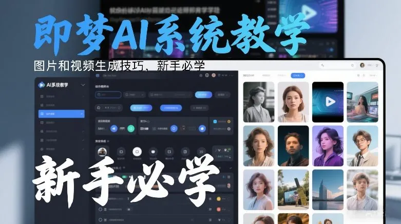 即梦AI系统教程：图片、视频生成技巧，新手必学-网赚项目资源库