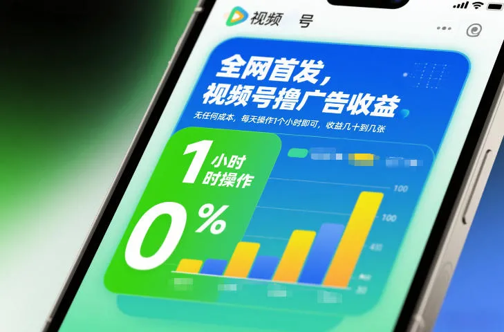全网首发视频号广告收益项目,零成本日赚几十到几百元-网赚项目资源库