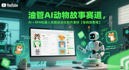 保姆级教程:AI+RPA机器人流程自动化制作素材,油管动物故事赛道-网赚项目资源库
