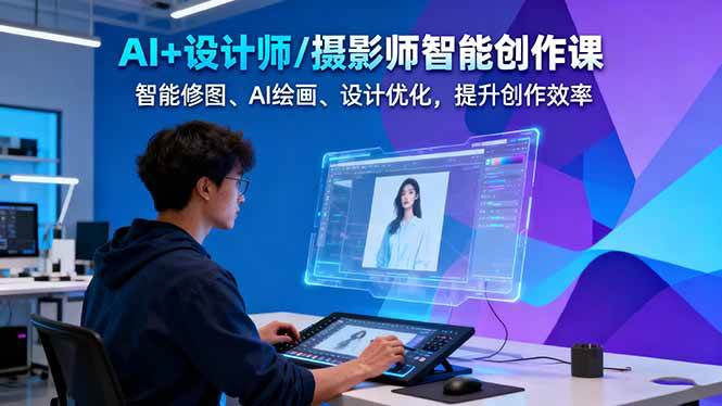 AI设计师/摄影师智能创作课程:智能修图、AI绘画、设计优化,提升创作效率-网赚项目资源库