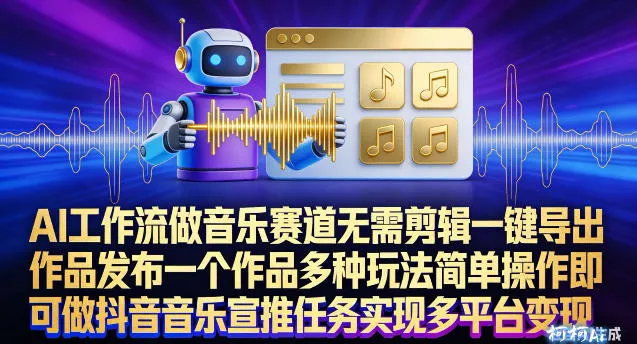 AI工作流助力音乐创作，一键导出作品，抖音音乐宣推轻松完成-网赚项目资源库