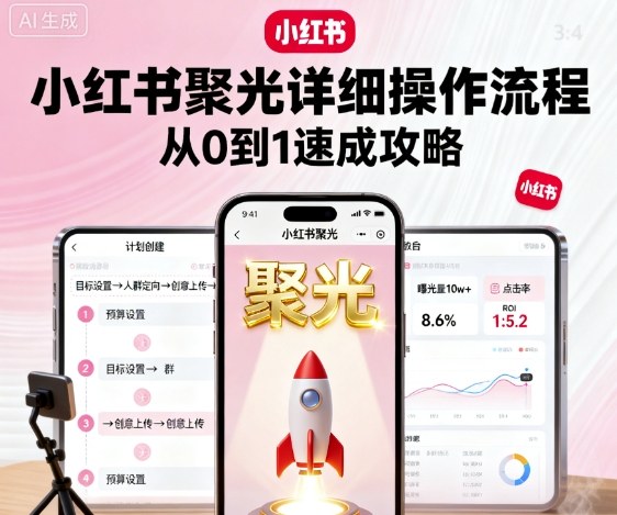 小红书聚光操作指南：从零到一的速成攻略-网赚项目资源库