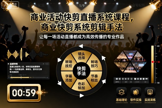 商业活动快剪直播系统课程：掌握商业快剪系统剪辑技巧-网赚项目资源库