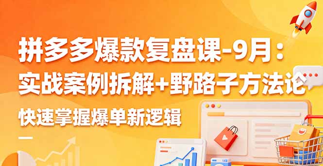 拼多多爆款策略实战课：9月案例解析与创新方法，快速掌握爆单新逻辑-网赚项目资源库