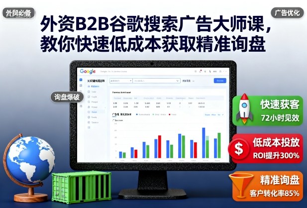 外资B2B谷歌搜索广告大师课：快速低成本获取精准询盘-网赚项目资源库