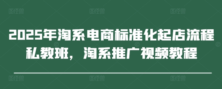 2025年淘系电商标准化起店流程私教班，淘系推广视频教程-网赚项目资源库