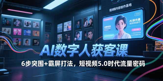 AI数字人获客课：6步突围+短视频5.0时代流量密码-网赚项目资源库