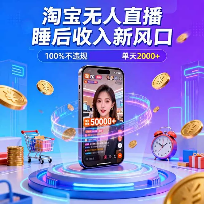 淘宝无人直播：100小时销量5万，年底旺季不违规不封号-网赚项目资源库