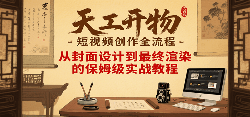 天工开物短视频创作全流程：保姆级教程，从封面到渲染-网赚项目资源库