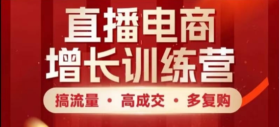 直播电商增长训练营：掌握流量、成交与复购技巧，快速提升业绩-网赚项目资源库