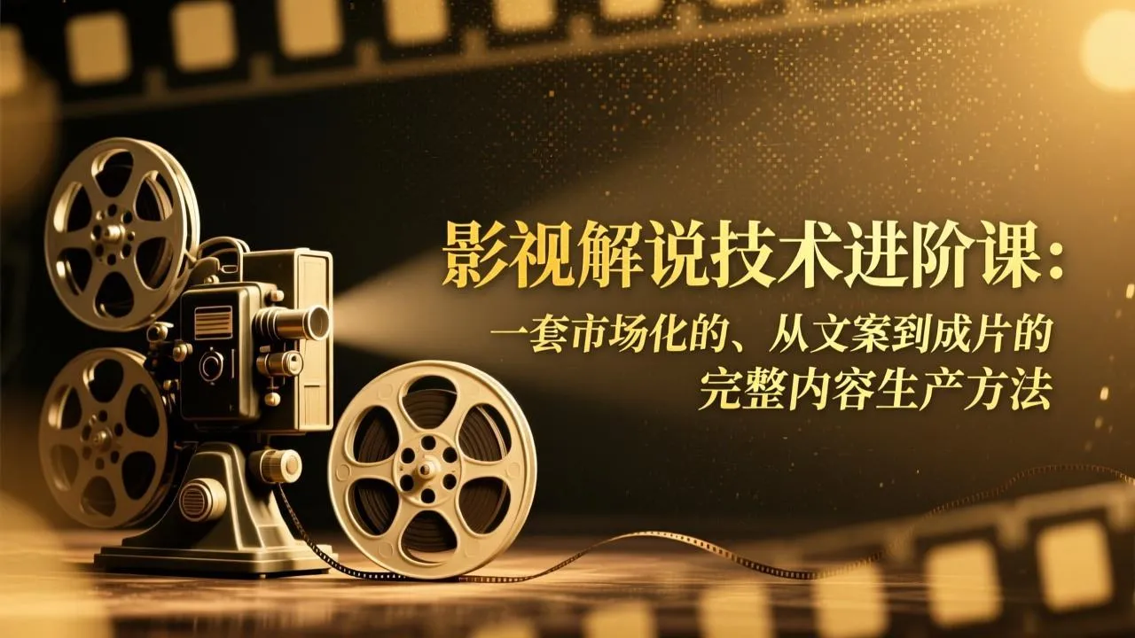 影视解说技术进阶课：掌握从文案到成片的完整内容生产方法-网赚项目资源库