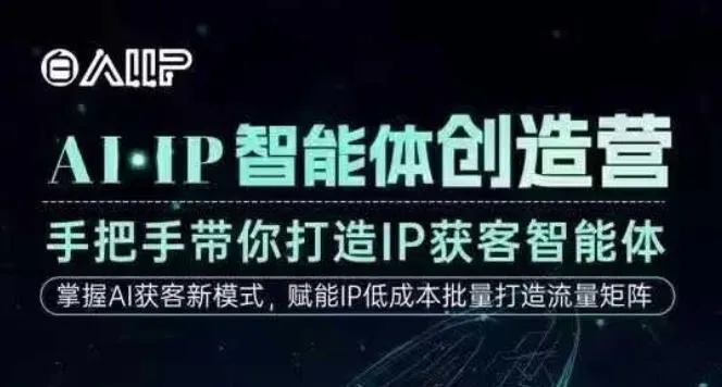 AI·IP智能体创造营：手把手教你打造高成交创始人IP课程-网赚项目资源库