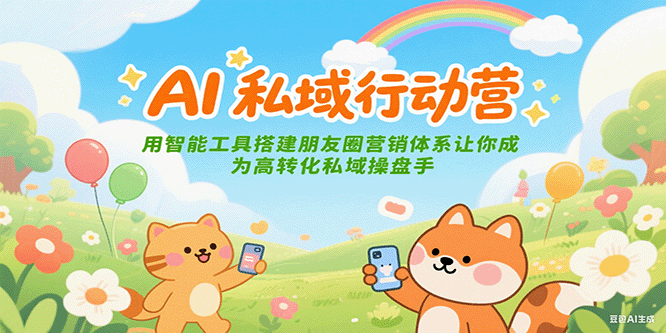 AI私域行动营：智能工具助力打造高效朋友圈营销体系，助你成为高转化私域操盘手-网赚项目资源库