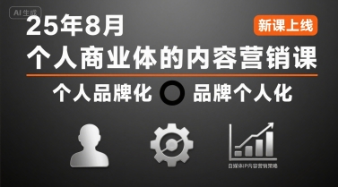 个人商业体内容营销课：25年8月，品牌与个人化融合，自媒体IP策略-网赚项目资源库