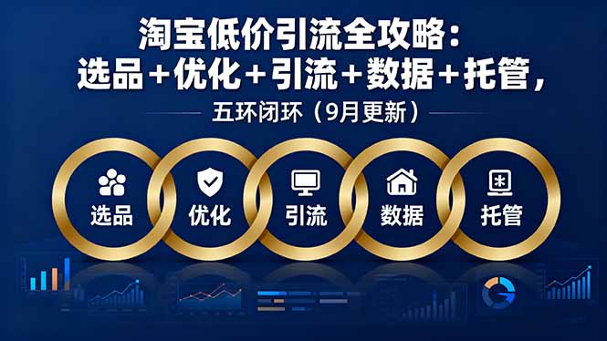 淘宝低价引流全攻略：选品、优化、引流、数据监控与托管，五环闭环策略（9月更新）-网赚项目资源库