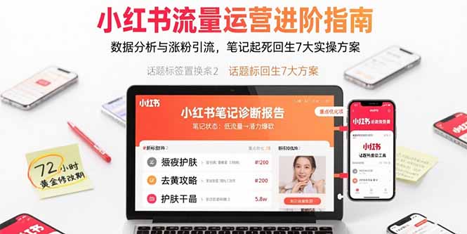 小红书流量运营进阶：7大实操方案，数据分析与涨粉引流-网赚项目资源库