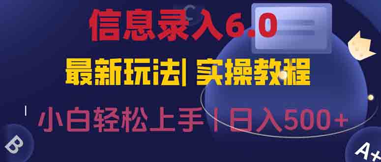 信息录入6.0：快速完成，手机操作，无需经验，随时可做。-网赚项目资源库