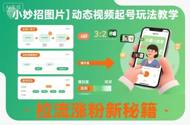 小妙招：图片+动态视频起号技巧，拉流涨粉新策略-网赚项目资源库