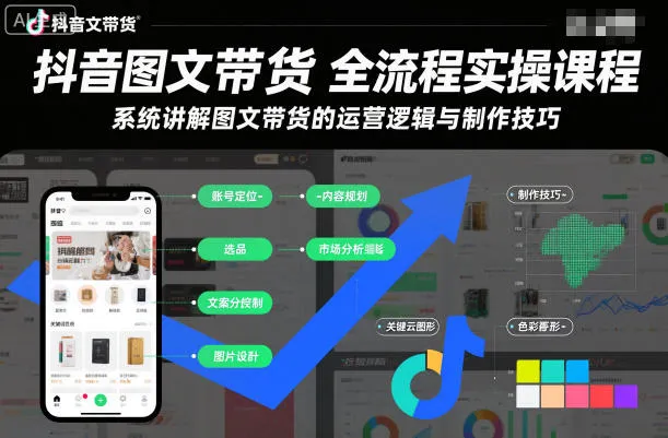 抖音图文带货全流程实操课程：系统解析运营策略与制作技巧-网赚项目资源库