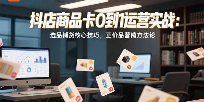抖店商品卡运营实战：选品与铺货技巧，正价品营销策略-网赚项目资源库