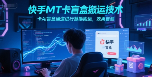 快手MT卡盲盒搬运技术：使用AI通道替换搬运，效果自测-网赚项目资源库