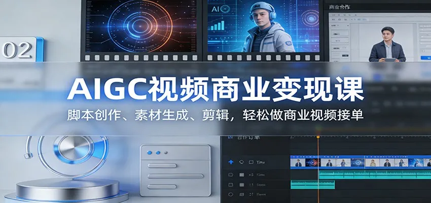 AIGC视频商业变现课程：脚本创作、素材生成、剪辑，轻松接单-网赚项目资源库