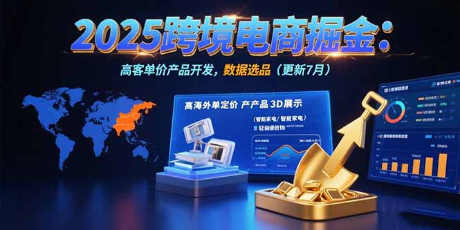 2025年跨境电商掘金指南：蓝海市场定位与高客单价产品开发策略-网赚项目资源库