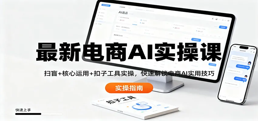 电商AI实操课程：扫盲+核心应用+工具实操，快速掌握电商AI实用技巧-网赚项目资源库