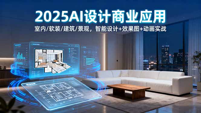 2025年AI设计商业应用：室内外景观智能设计+效果图+动画实战-网赚项目资源库